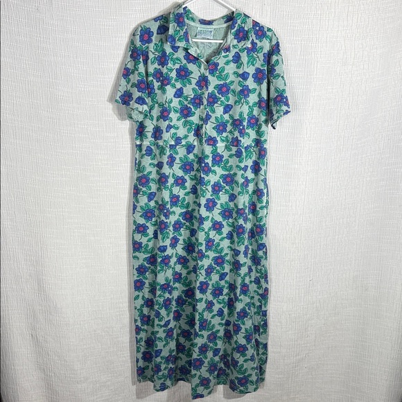 fresh produce Dresses & Skirts - Fresh Produce Floral Button Front Dress – Made in USA – Size XL
